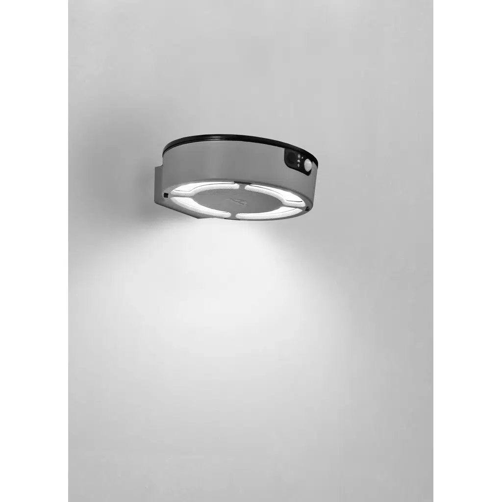 FORTUNATO GREY SOLAR LED Ø150 PIR CCT SE T