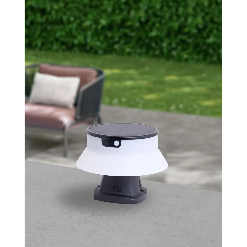 JOSEPHA 160 BLACK SOLAR LED Ø150 PIR CCT SET OPAL